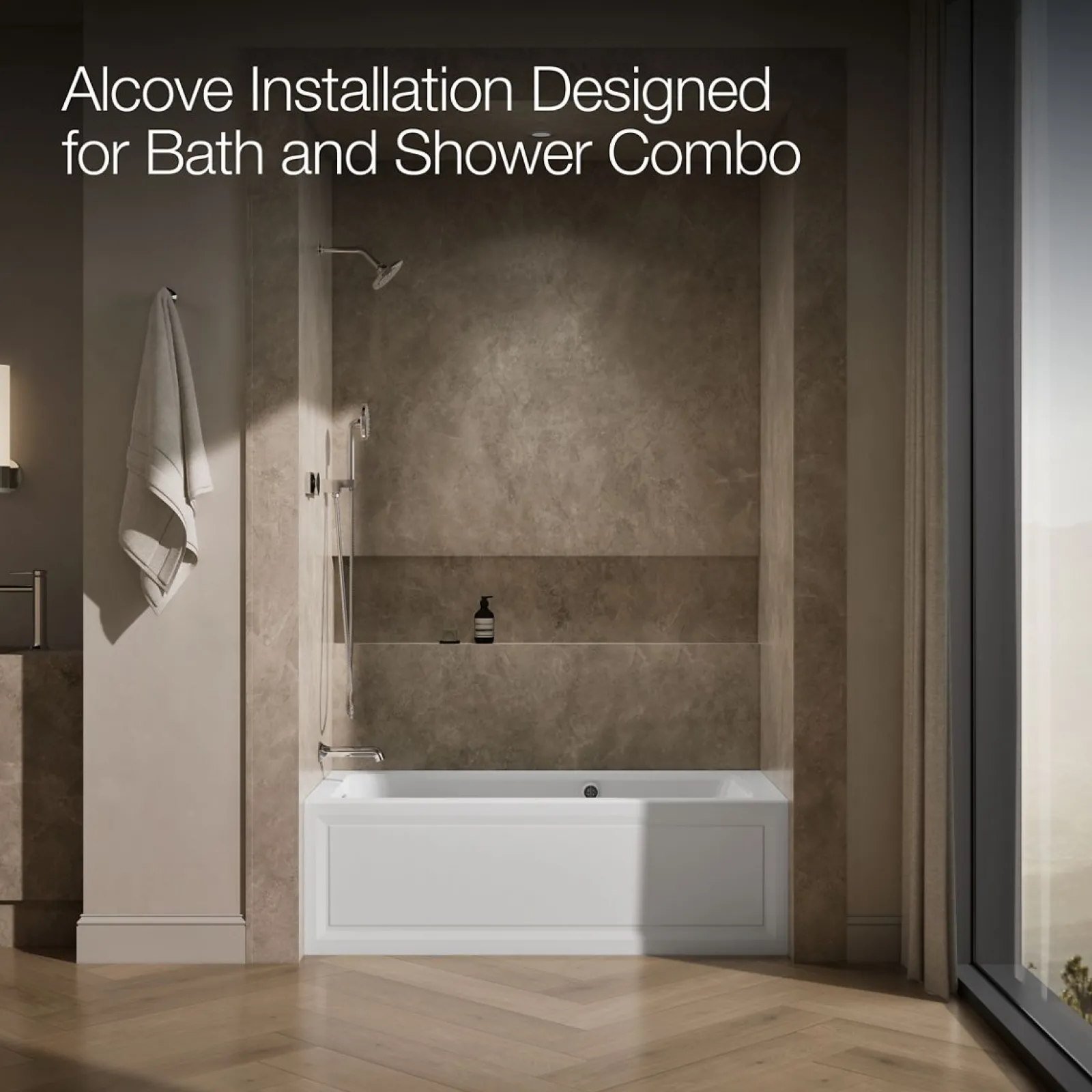60" x 30" integral apron Heated BubbleMassage™ air bath with Bask® heated surface and left-hand drain^Kohler Discount