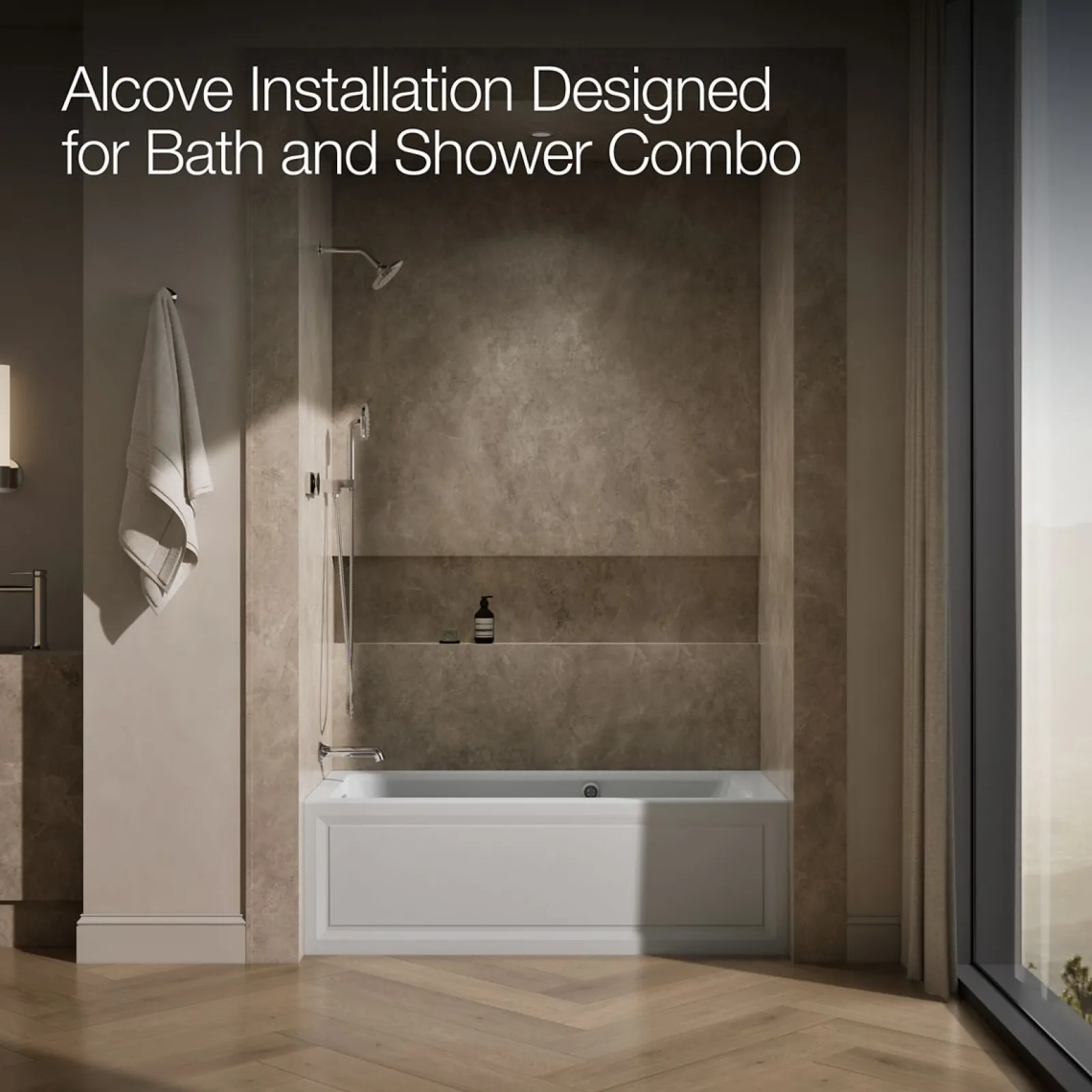60" x 30" integral apron Heated BubbleMassage™ air bath with Bask® heated surface and left-hand drain^Kohler Discount