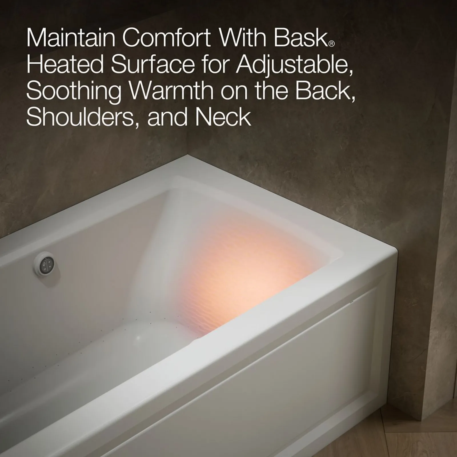 60" x 30" integral apron Heated BubbleMassage™ air bath with Bask® heated surface and left-hand drain^Kohler Discount