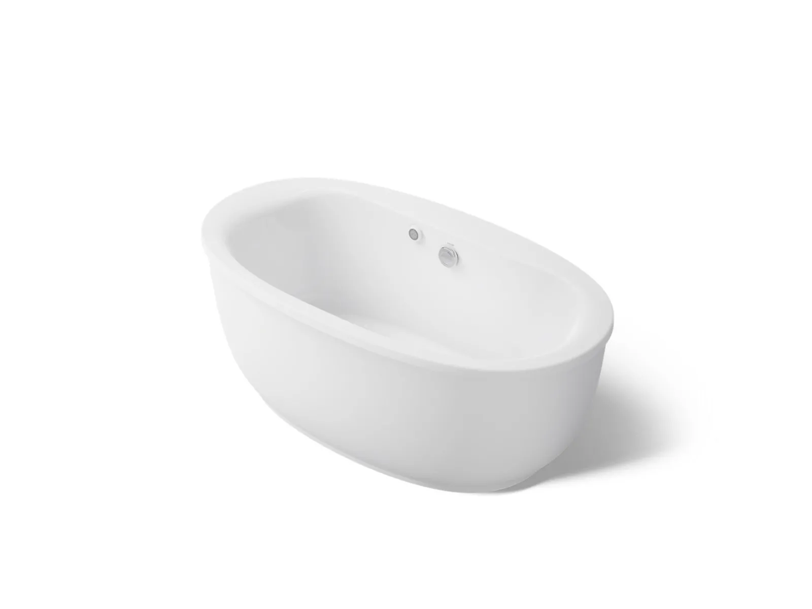 65-1/2" x 35-1/2" oval freestanding bath with Bask® heated surface and fluted shroud^Kohler Online