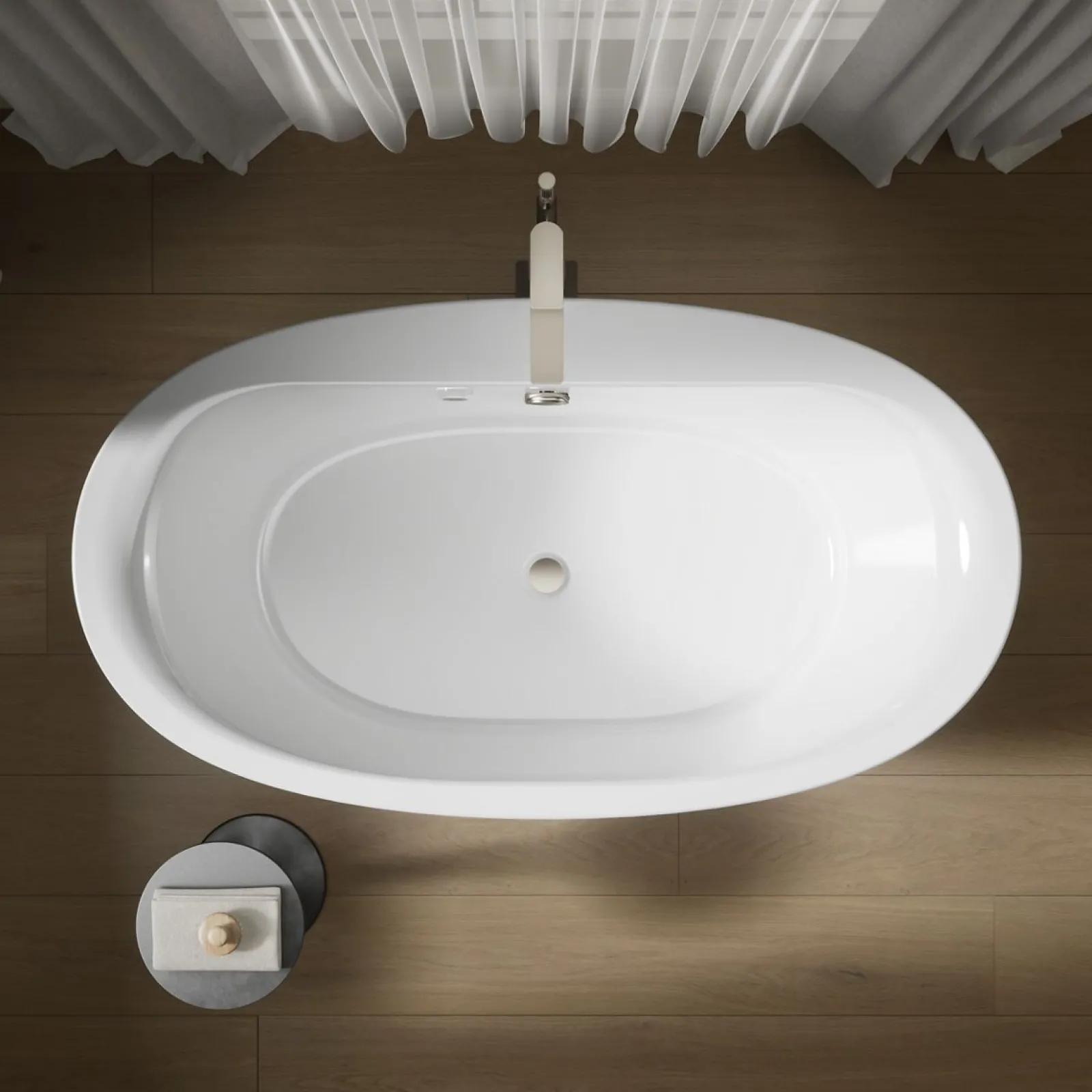 65-1/2" x 35-1/2" oval freestanding Heated BubbleMassage™ air bath with fluted shroud^Kohler New