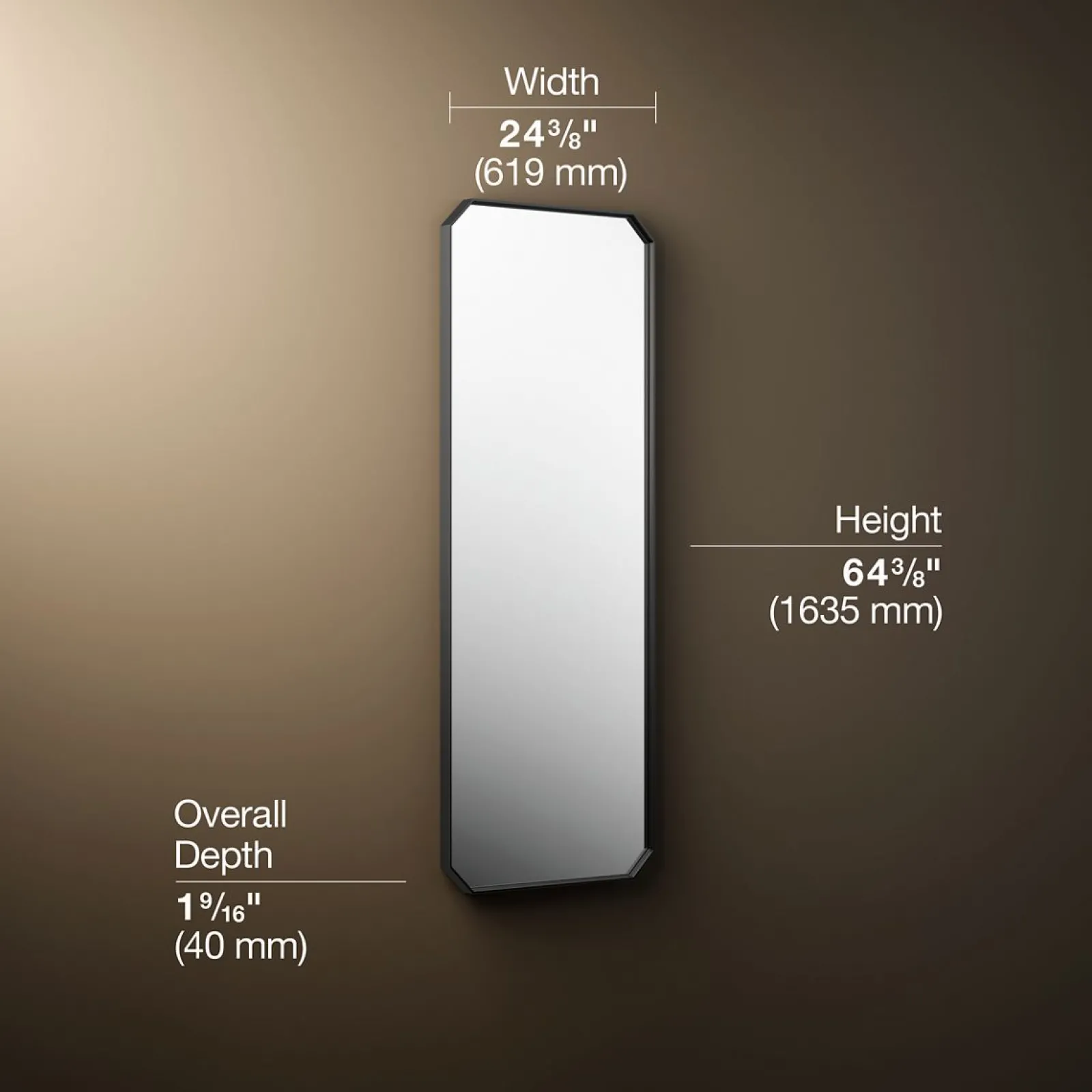 24" x 64" rectangular framed mirror^Kohler Hot