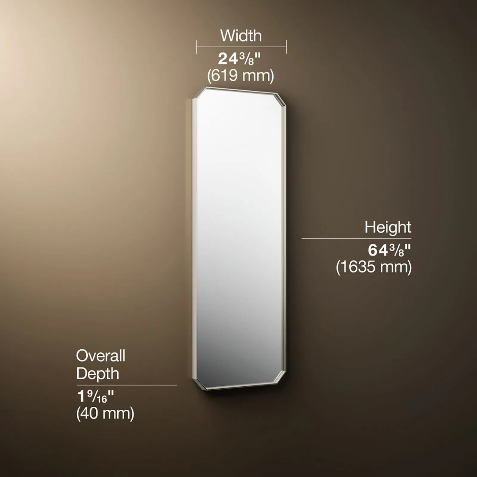 24" x 64" rectangular framed mirror^Kohler Hot