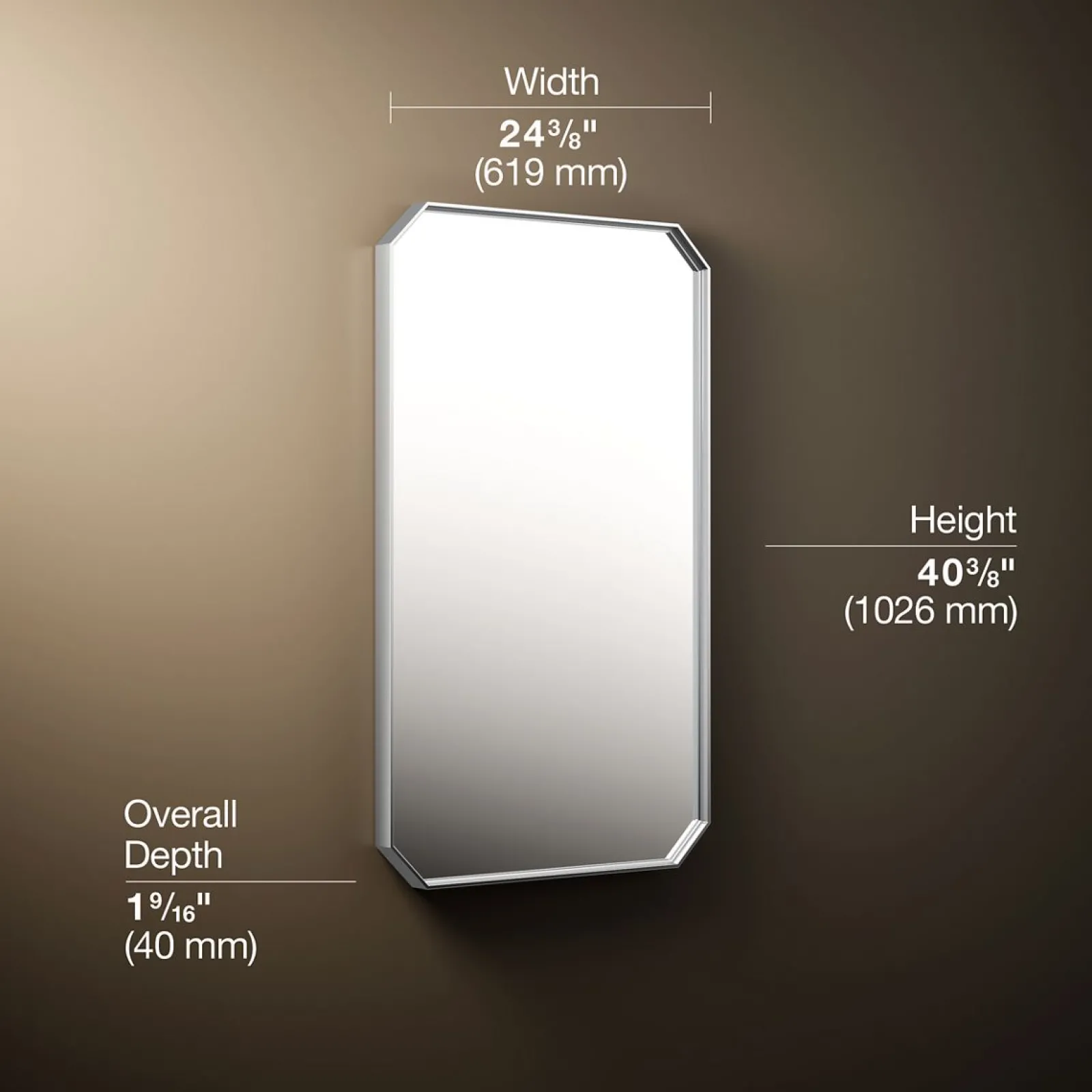 24" x 40" rectangular framed mirror^Kohler