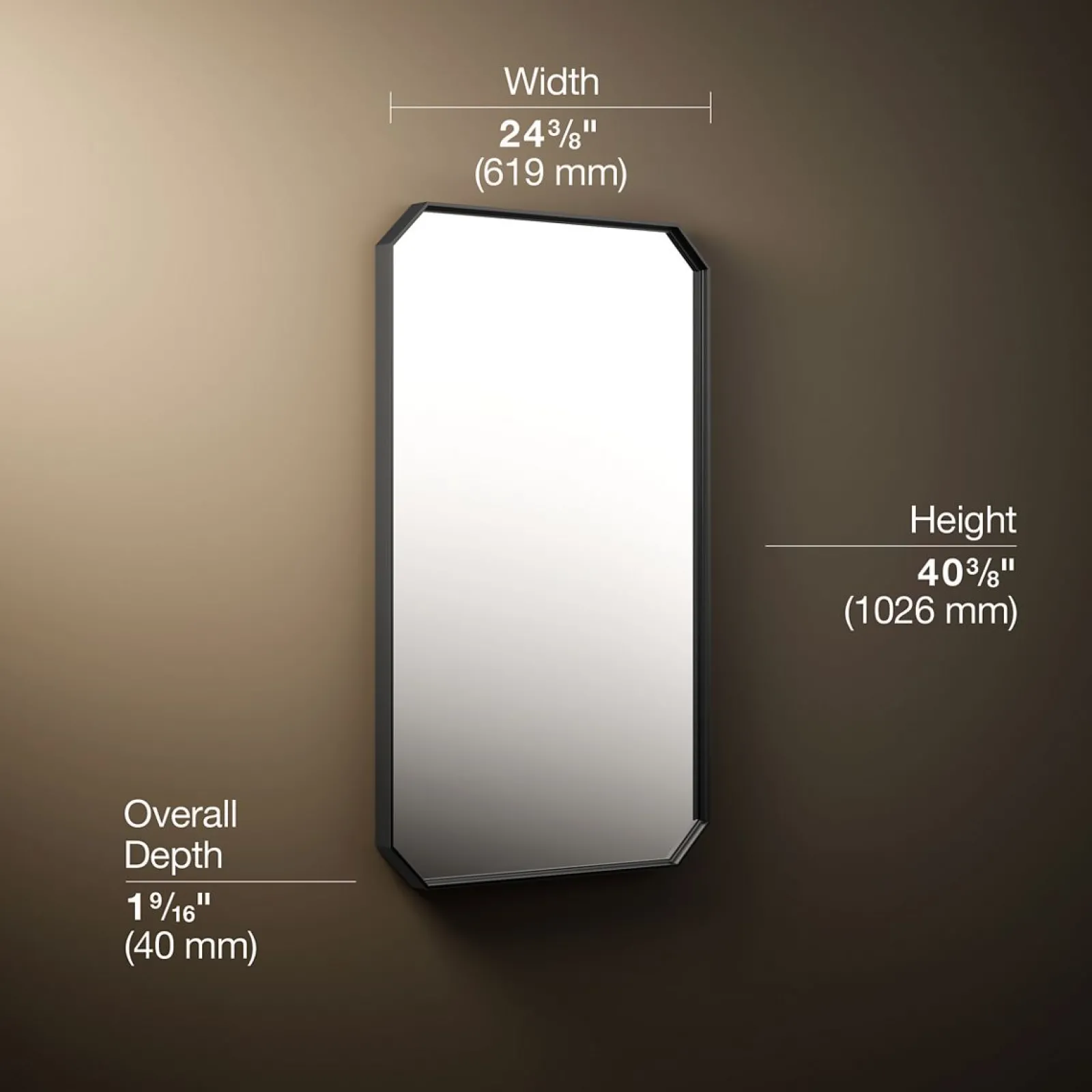 24" x 40" rectangular framed mirror^Kohler