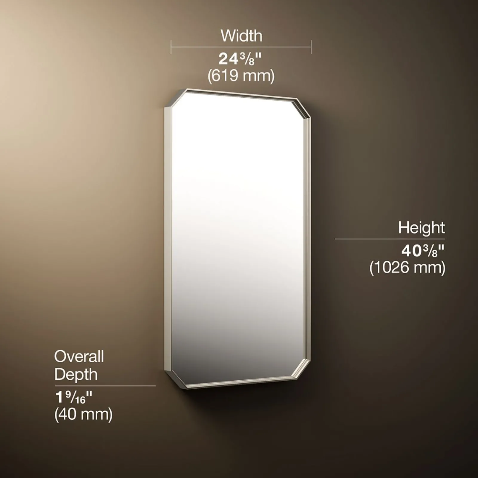 24" x 40" rectangular framed mirror^Kohler