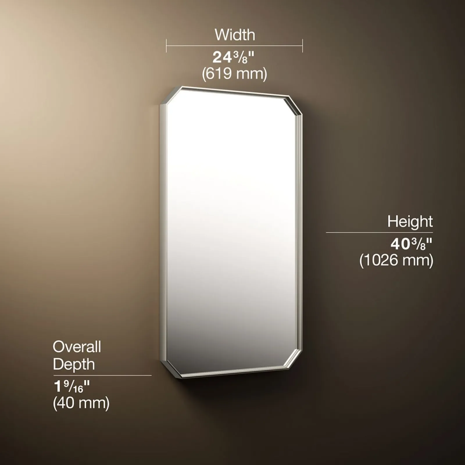 24" x 40" rectangular framed mirror^Kohler
