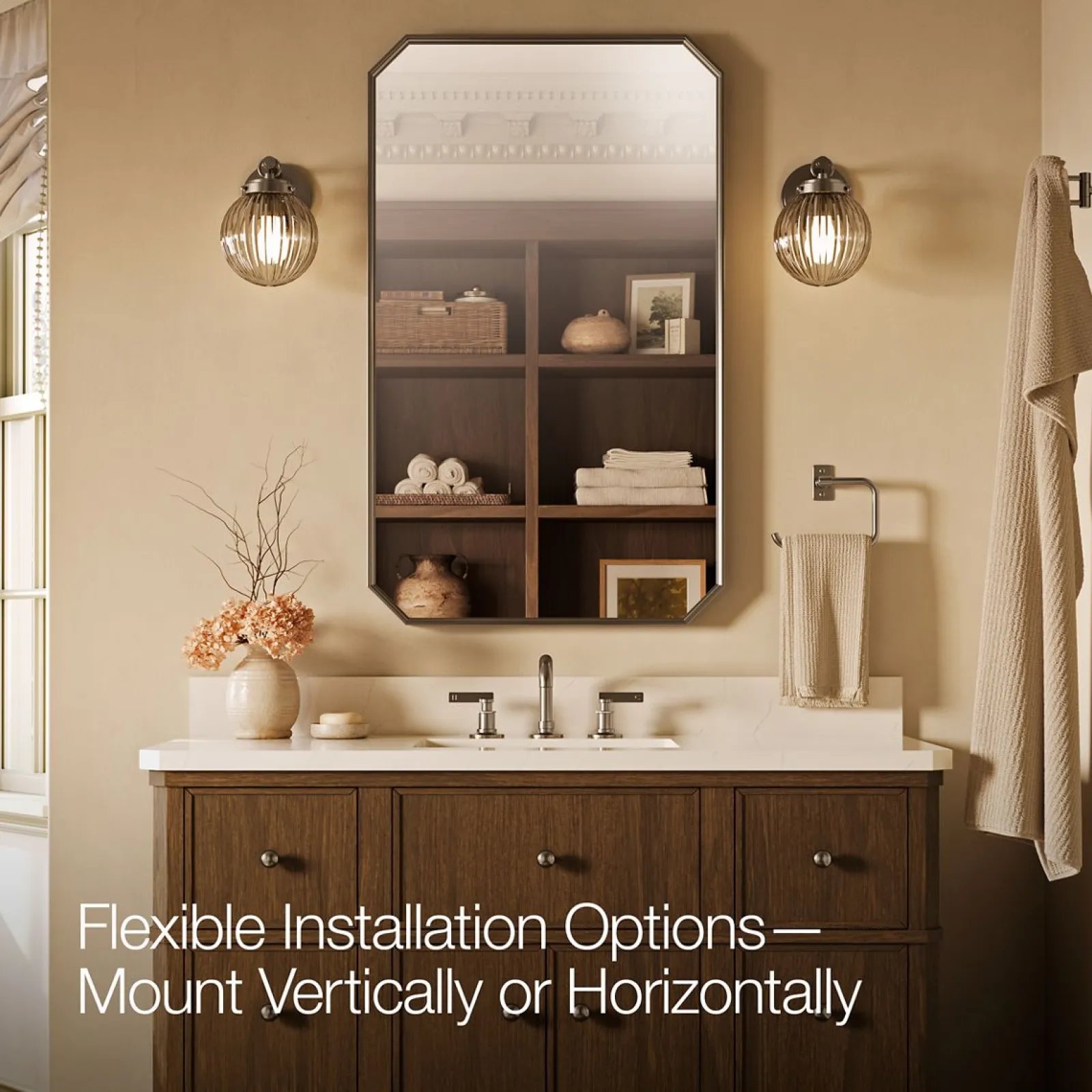 24" x 40" rectangular framed mirror^Kohler